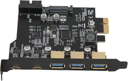 بطاقة توسيع SUNGOOYUE USB PCI Express PCIE إلى بطاقة توسيع USB 3xUSB3.0 2xType C 5 مهايئ المنفذ مع شريحة لـ /7/8/10 in Kuwait