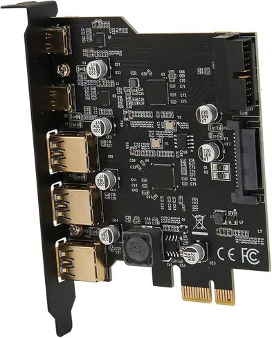 بطاقة توسيع SUNGOOYUE USB PCI Express PCIE إلى بطاقة توسيع USB 3xUSB3.0 2xType C 5 مهايئ المنفذ مع شريحة لـ /7/8/10 in Kuwait