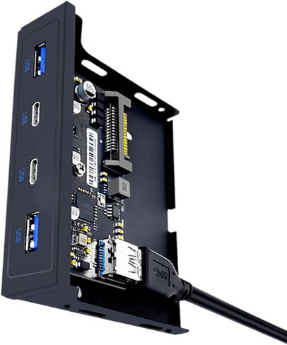 Multiports USB3.2 Front Panel USB Expansion Adapter for Desktops 3.5" Soft Drives Bay with 4 Port, Easy Installation Expansion Bracket in Kuwait