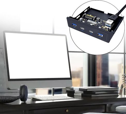 Multiports USB3.2 Front Panel USB Expansion Adapter for Desktops 3.5" Soft Drives Bay with 4 Port, Easy Installation Expansion Bracket in Kuwait