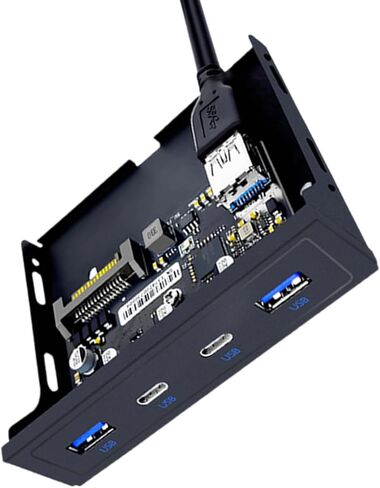 Multiports USB3.2 Front Panel USB Expansion Adapter for Desktops 3.5" Soft Drives Bay with 4 Port, Easy Installation Expansion Bracket in Kuwait