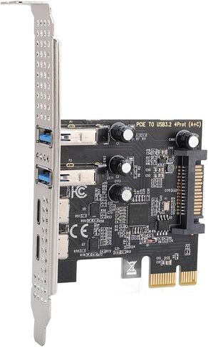 GOWENIC PCI Express Expansion Card USB Type C Adapter 5Gbps Data Transfer for Desktop PC, Stable Power Supply for WINSLinux in Kuwait