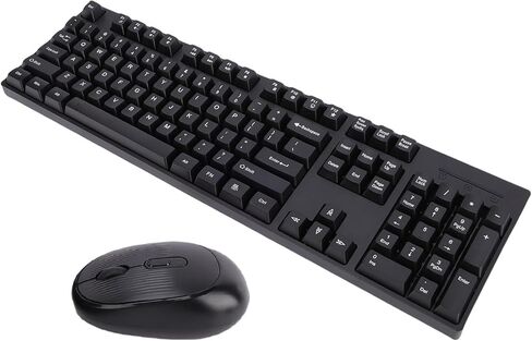 Wireless Keyboard and Mouse Combo, Black 104 Keys Full Size Ergonomic Keyboards USB 2.4 G Receiver Plug and Play Mechanical Feel for Desktop Computer Laptop PC (White) in Kuwait