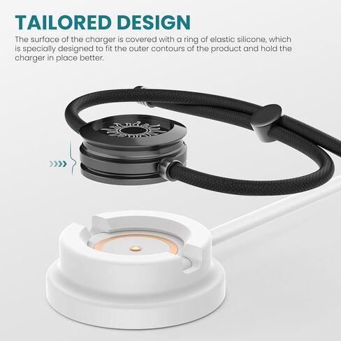 TOTWOO Fast Charging Cable with Anti-Slip Base for Long Distance Bracelets, Replacement USB Charger Cord for TOTWOO Smart Bracelet, Portable Travel Charging Adapter for Couple Bracelets in Kuwait