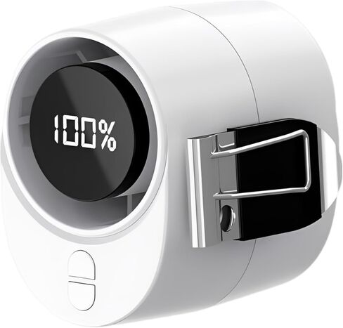 مشبك USB صغير محمول على مروحة، شاشة LED رقمية، قابلة لإعادة الشحن بقدرة 3000 مللي أمبير في الساعة، شحن سريع من النوع C، يمكن ارتداؤها شخصيًا، مروحة خصر صغيرة بدون استخدام اليدين للاستخدام في الهواء الطلق، والرياضة، والسفر in Kuwait