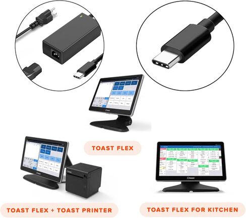 24V USB-C AC DC Adapter Compatible with Toast Flex 14 22 Receipt Printer TP200 SOY-2400400 TK200 TK300 TT200 TT201 TT202 TT203 TT204 TT500 TT501 Terminal Data Processing Machine Power Supply in Kuwait