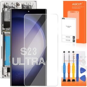 OLED for Samsung Galaxy S23 Ultra Screen Replacement for Samsung S23 Ultra LCD Display S918B S918U LCD Digitizer Touch Screen Assembly Silver with Frame (US Version,Support Fingerprint) in Kuwait