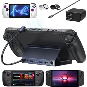 iVANKY 4K @ 144 هرتز Steam Deck Dock، محطة إرساء 8 في 1 لـ ASUS ROG Ally X/Legion Go/MSI Claw، ROG Alloy/Valve Stream Deck OLED Hub، HDMI 2.1، 1 جيجابت في الثانية إيثرنت، 3 * USB-A 3.0، مع محول طاقة 65 وات in Kuwait