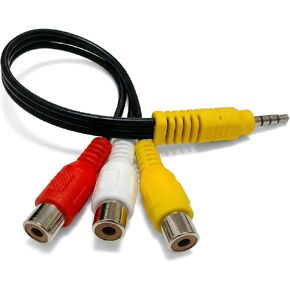 محول AV، كابل محول AV، كابل محول مكون فيديو AV مقاس 3.5 ملم ذكر إلى 3 RCA أنثى للتلفزيون والمسرح المنزلي in Kuwait