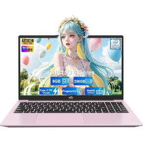 NIMO 15.6 بوصة IPS FHD كمبيوتر محمول للطلاب، Intel 6-Core i3-1215U، ذاكرة وصول عشوائي 8 جيجابايت، 256 جيجابايت SSD (Beats i5-1135G7،R5-7520U، Matches i7-1165G7)، 65 وات نوع C، لوحة مفاتيح بإضاءة خلفية، بصمة الإصبع، Wi-Fi 6، للمنزل والأعمال in Kuwait