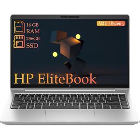 HP EliteBook 645 G10 14" FHD Laptop, AMD Ryzen 5 PRO 7530U Hexa-core (6 Core), 16 GB RAM, 256 GB SSD, CAM, Bluetooth, WiFi, Windows 11 Pro (Renewed) in Kuwait
