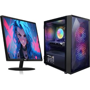 STGAubron Gaming PC Bundle with 24 Inch FHD LED Monitor- Intel Core i5 up to 3.6G, Radeon RX 550, 16G RAM, 512G SSD, RGB Fan x2, Windows 11 Home in Saudi Arabia