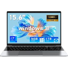 كمبيوتر محمول NIAKUN، أجهزة كمبيوتر محمولة للألعاب 2026، كمبيوتر محمول 15.6 بوصة Windows 11 Pro، ذاكرة وصول عشوائي 16 جيجابايت 1 تيرابايت SSD، معالج Core i7-7600U (يصل إلى 3.9 جيجا هرتز)، Office 365، للأعمال والطلاب، لوحة مفاتيح بإضاءة خلفية in Kuwait