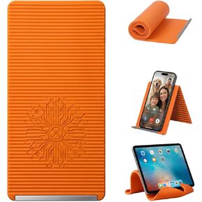 Flexible Silicone Phone Holder, Portable Foldable Silicone Aluminum Holder Bendable Phone Stand, Multi-Angle Adjustable Anti-Slip Desktop Mount for Phone Tablet Laptop Office Treadmill -Orange in Saudi Arabia