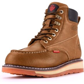 SUREWAY Men's Heavy Duty Soft/Comp/Steel Toe Work Boots/Shoes for Men,Goodyear Welt Comfortable Durable Construction Boot,Superior Oil/Slip-Resistant,Thicker Leather,Wedge Moc Toe Work Boots for Men in Kuwait