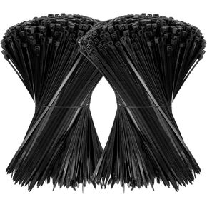 2000 PCS 8 Inch Black Zip Ties, Heavy Duty Cable Ties with 40lbs Tensile Strength, UV Resistant Nylon Wire Tie for Indoor & Outdoor Use, Organization & Management in Kuwait