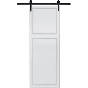 2-Panel Cottage Style Door 3/4" Thick 28 in. x 80 in. MDF White Barn Sliding Door with Hardware kit in Kuwait