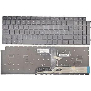 لوحة مفاتيح بديلة باللغة الإسبانية اللاتينية لجهاز Dell Inspiron 15 3510 3511 3515 5510 5515، inspiron 16 7610، Latitude 3520 3530، Vostro 15 3510 3515 3520 3525 7510 كمبيوتر محمول أسود بإضاءة خلفية in Kuwait