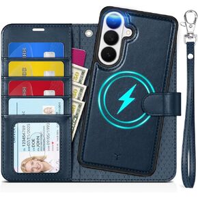 محفظة TUCCH قابلة للفصل لهاتف Galaxy S26 Ultra، حزام معصم 4 فتحات بطاقات RFID يحجب حامل شحن لاسلكي، غطاء فوليو مغناطيسي من جلد البولي يوريثان مقاوم للصدمات لهاتف Galaxy S26 Ultra 2026، أرجواني عميق in Kuwait