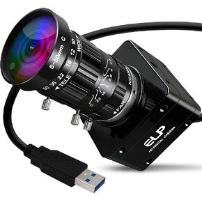 20MP USB3.0 Industrial Camera,4K UHD 3840P High Resolution,30fps High Frame Rate 5-50mm 10X Manual Varifocal Lens Lightburn Webcam,Plug and Play Free Drive for Laptop Jetson Nano, Raspberry Pi in Saudi Arabia