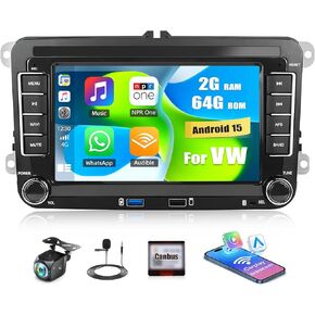 ستيريو سيارة Android 11 لسيارة VW Passat Golf Jetta Tiguan Double Din 7 بوصة تعمل باللمس راديو السيارة مع ملاحة GPS بلوتوث واي فاي راديو FM مشغل وسائط السيارة 2 فتحة USB + كاميرا احتياطية in Kuwait