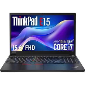 Lenovo ThinkPad E15 Gen1 15.6 بوصة FHD (1920 x 1080)، رباعي النواة i7-10510U، ذاكرة وصول عشوائي DDR4 سعة 16 جيجابايت، 512 جيجابايت SSD، نوع C، HDMI، Windows 11 Pro (متجدد) in Kuwait