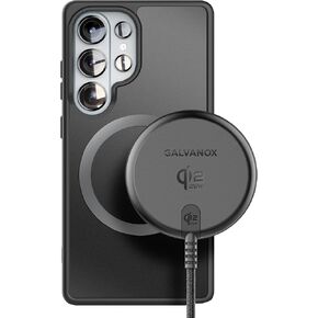 شاحن لاسلكي مغناطيسي Galvanox 25W لهاتف Samsung، معتمد من Qi2.2 [متوافق مع MagSafe] شحن سريع 2.0 لهاتف Galaxy S26 Ultra، Fold، Plus S25/S24/S23، USB-C مضفر بطول 6 أقدام (أسود) in Kuwait