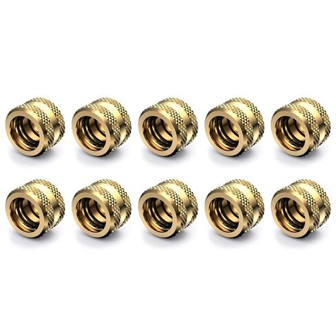 G1/4 Brass Fittings for 14mm OD Rigid Tubing, Anti-Slip Compression Hard Tube Fittings, Multi-Layer Sealing Enhance Fast Joint, PC Water Cooling, 10-Pack Black in Kuwait