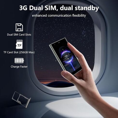 هاتف صغير غير مقفل، هاتف ذكي صغير الحجم 3.0 بوصة عالي الدقة للأطفال، هاتف أندرويد للأطفال بسعة 2 جيجابايت + 16 جيجابايت مع معرف الوجه، هاتف خلوي بجيب صغير للبالغين، تطبيق GPS تنزيل هاتف محمول صغير (أخضر) in Kuwait