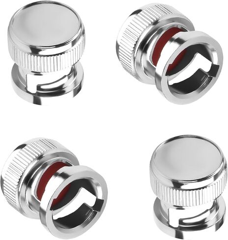 QIANRENON BNC Protective Cap Dustproof Dirt-Resistant Moisture Proof BNC Female Connector Metal Dust Cover Protective Sleeve Terminal Plug, for Protecting Maintaining B-N-C Port, 4Pcs in Kuwait