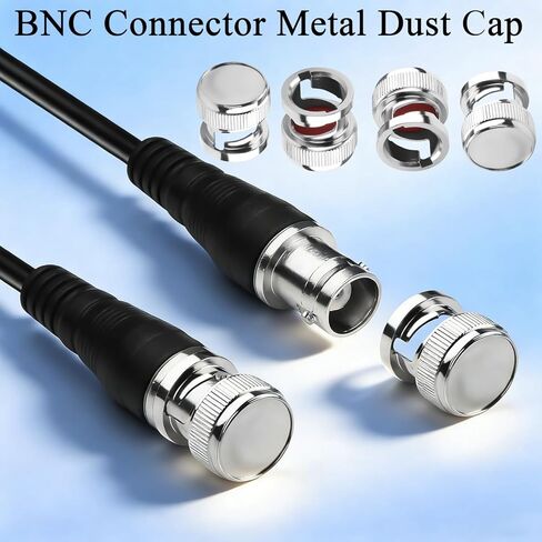 QIANRENON BNC Protective Cap Dustproof Dirt-Resistant Moisture Proof BNC Female Connector Metal Dust Cover Protective Sleeve Terminal Plug, for Protecting Maintaining B-N-C Port, 4Pcs in Kuwait