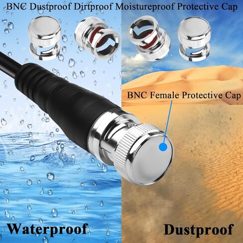 QIANRENON BNC Protective Cap Dustproof Dirt-Resistant Moisture Proof BNC Female Connector Metal Dust Cover Protective Sleeve Terminal Plug, for Protecting Maintaining B-N-C Port, 4Pcs in Kuwait