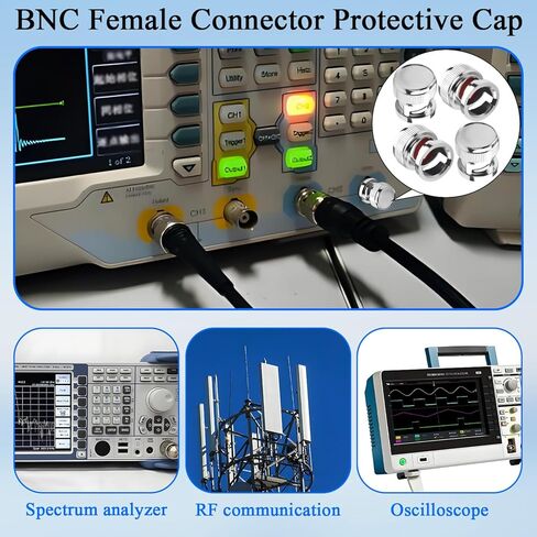 QIANRENON BNC Protective Cap Dustproof Dirt-Resistant Moisture Proof BNC Female Connector Metal Dust Cover Protective Sleeve Terminal Plug, for Protecting Maintaining B-N-C Port, 4Pcs in Kuwait
