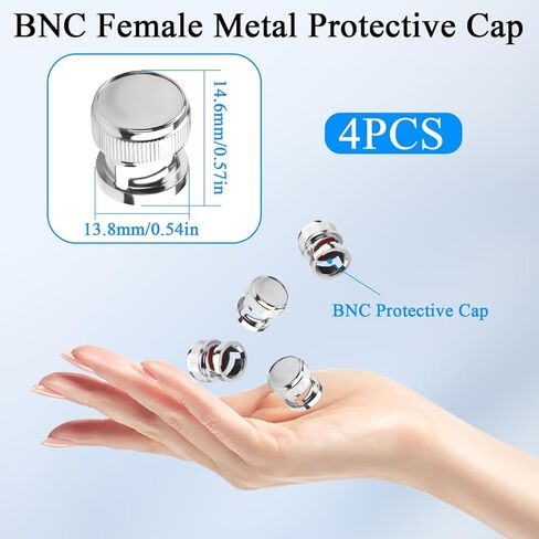 QIANRENON BNC Protective Cap Dustproof Dirt-Resistant Moisture Proof BNC Female Connector Metal Dust Cover Protective Sleeve Terminal Plug, for Protecting Maintaining B-N-C Port, 4Pcs in Kuwait