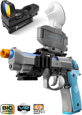 مسدس الواقع الافتراضي M9 الذكي لـ SteamVR، متوافق مع Quest 2/3/3S، HTC Vive، PICO 4 Ultra - مسدس الواقع الافتراضي الواقعي مع الارتداد والمجلة - هدية مثالية للاعبين وعشاق الرماية (VR + BigScreen + Gunsight) in Kuwait