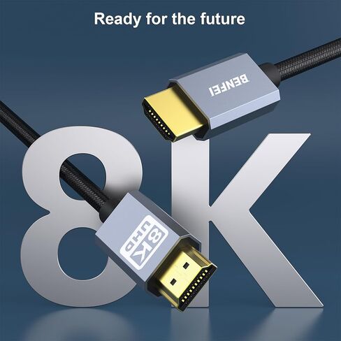 كابل BENFEI 8K HDMI إلى HDMI 33ft /10M، كابل HDMI فائق السرعة 4K@240 هرتز/165 هرتز/144 هرتز/120 هرتز، 8K@60 هرتز، 33 قدم، 48 جيجابت في الثانية، Ultra HD eARC HDR 10+ HDCP 2.3 Dolby Vision VRR للتلفزيون/PS5/PS4/ Xbox-Serie X in Kuwait