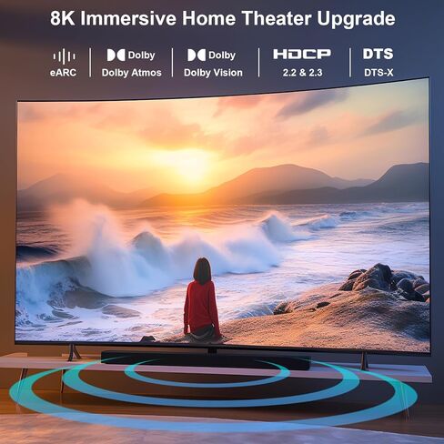 كابل BENFEI 8K HDMI إلى HDMI 33ft /10M، كابل HDMI فائق السرعة 4K@240 هرتز/165 هرتز/144 هرتز/120 هرتز، 8K@60 هرتز، 33 قدم، 48 جيجابت في الثانية، Ultra HD eARC HDR 10+ HDCP 2.3 Dolby Vision VRR للتلفزيون/PS5/PS4/ Xbox-Serie X in Kuwait