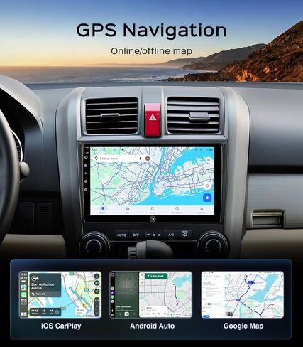 9 Inch Car Radio Stereo for Honda CR-V 2012-2016 Wireless CarPlay Android Auto 5G WiFi GPS Navigation Touch Screen Bluetooth FM RDS HD Backup Camera (2012-2016 CRV Radio) in Saudi Arabia