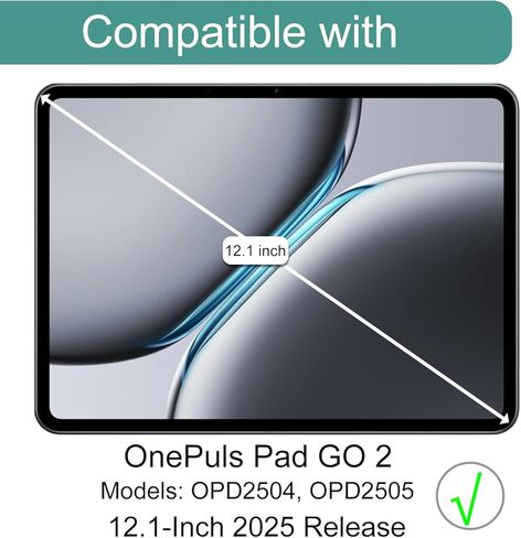عبوة من قطعتين من KEANBOLL مصممة لواقي شاشة OnePlus Pad Go2 مقاس 12.1 بوصة، صلابة 9H، حافظة صديقة للخدش، زجاج مقسى متوافق مع OnePlus Pad GO2 12.1 بوصة 2025 (OPD2504، OPD2505) in Kuwait