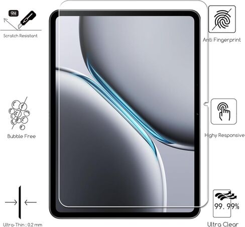 عبوة من قطعتين من KEANBOLL مصممة لواقي شاشة OnePlus Pad Go2 مقاس 12.1 بوصة، صلابة 9H، حافظة صديقة للخدش، زجاج مقسى متوافق مع OnePlus Pad GO2 12.1 بوصة 2025 (OPD2504، OPD2505) in Kuwait