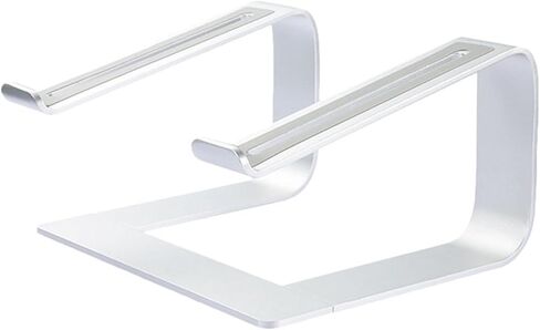 Gadpiparty Aluminum Alloy Laptop Stand, Sturdy Desktop Holder with Ventilated Design, Anti-Slip Support for Office and Home Use, Detachable Adjustable Height Notebook Bracket Silver in Kuwait