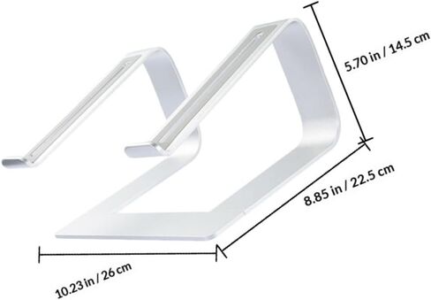 Gadpiparty Aluminum Alloy Laptop Stand, Sturdy Desktop Holder with Ventilated Design, Anti-Slip Support for Office and Home Use, Detachable Adjustable Height Notebook Bracket Silver in Kuwait