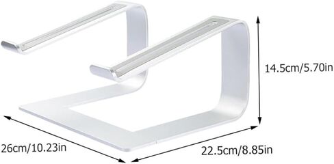 Gadpiparty Aluminum Alloy Laptop Stand, Sturdy Desktop Holder with Ventilated Design, Anti-Slip Support for Office and Home Use, Detachable Adjustable Height Notebook Bracket Silver in Kuwait