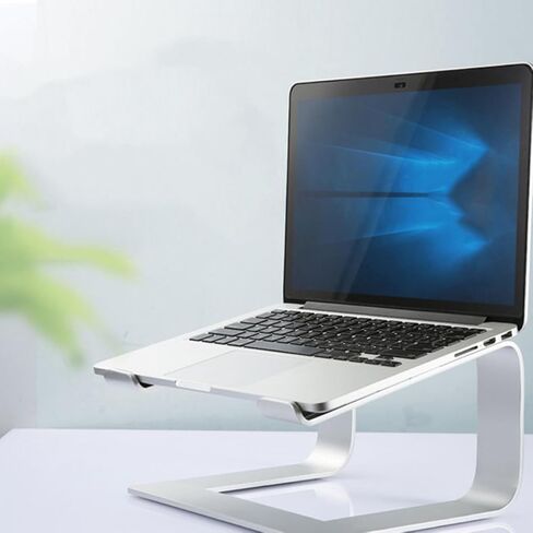 Gadpiparty Aluminum Alloy Laptop Stand, Sturdy Desktop Holder with Ventilated Design, Anti-Slip Support for Office and Home Use, Detachable Adjustable Height Notebook Bracket Silver in Kuwait