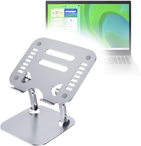 حامل وحامل BoxWave متوافق مع جهاز Acer Aspire Vero (AV15-51) - حامل VersaView التنفيذي، زاوية رؤية مريحة قابلة للتعديل - فضي معدني in Kuwait