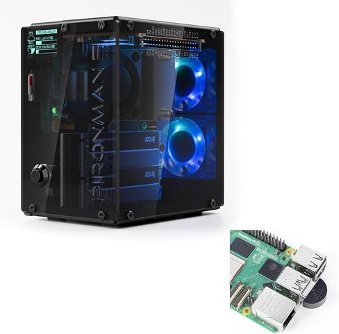 Pironman 5 Pro Max Mini PC Case + USB 2.0 Mini Microphone for Raspberry Pi 5 in Kuwait