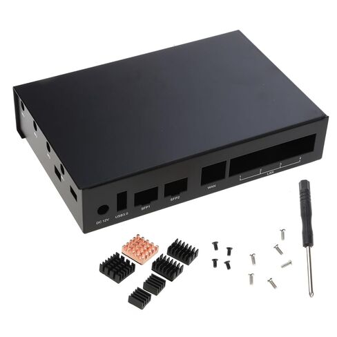 Heat Sink Aluminum Enclosure Case with 6 Heat Sinks for Banana Pi R3 Development Board Cooling Box in Kuwait