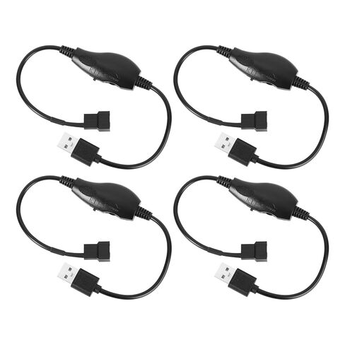 4 قطع USB 5 فولت إلى 12 فولت 4-Pin محولات وحدة تحكم سرعة مروحة تبريد الكمبيوتر، جهد قابل للتعديل USB إلى محول مروحة مع مخرج 8 وات بحد أقصى لوحدة المعالجة المركزية ووحدة معالجة الرسومات in Kuwait