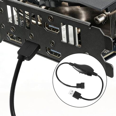4 قطع USB 5 فولت إلى 12 فولت 4-Pin محولات وحدة تحكم سرعة مروحة تبريد الكمبيوتر، جهد قابل للتعديل USB إلى محول مروحة مع مخرج 8 وات بحد أقصى لوحدة المعالجة المركزية ووحدة معالجة الرسومات in Kuwait