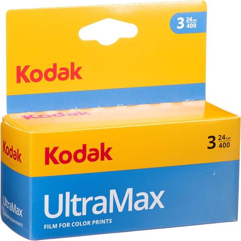 فيلم Kodak GC/UltraMax 400 لون سلبي (فيلم رول 35 مم، 24 تعريض) - عبوة من 3 قطع مع قطعة قماش تنظيف من الألياف الدقيقة in Kuwait